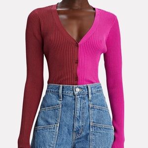 STAUD Cargo Color Block Cardigan SIZE M